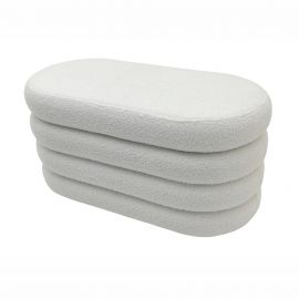 Banchete-Tabureti - Bancheta cu spatiu de depozitare, VOGUE 85cm boucle alb