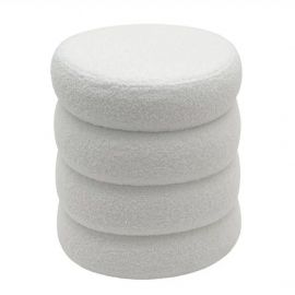 Banchete-Tabureti - Taburete cu spatiu de depozitare, VOGUE 40cm boucle alb