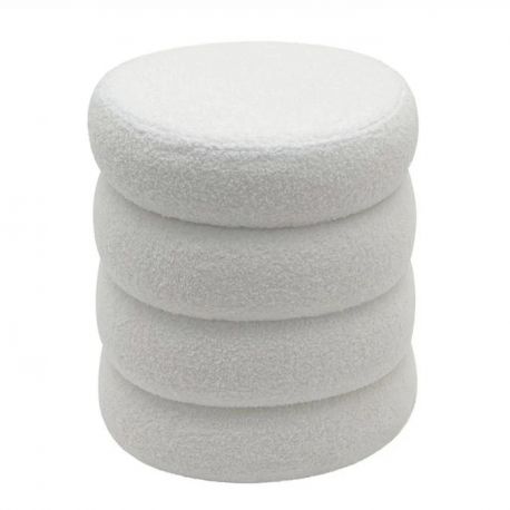 Banchete-Tabureti - Taburete cu spatiu de depozitare, VOGUE 40cm boucle alb