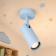 Plafoniere cu spoturi, Spoturi aplicate - Spot aplicat directionabil cu bec GU10 Linca albastru pastel