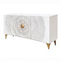 Comoda design vintage Golden Sunset 140cm alb
