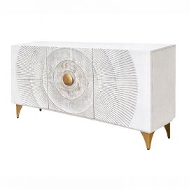 Comoda design vintage Golden Sunset 140cm alb