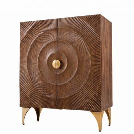Comoda inalta design vintage Golden Sunset 120cm maro