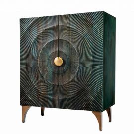 Comode - Comoda inalta design vintage Golden Sunset 120cm turcoaz
