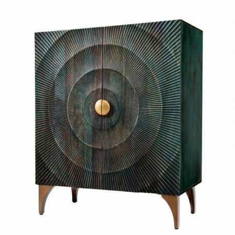 Comode - Comoda inalta design vintage Golden Sunset 120cm turcoaz