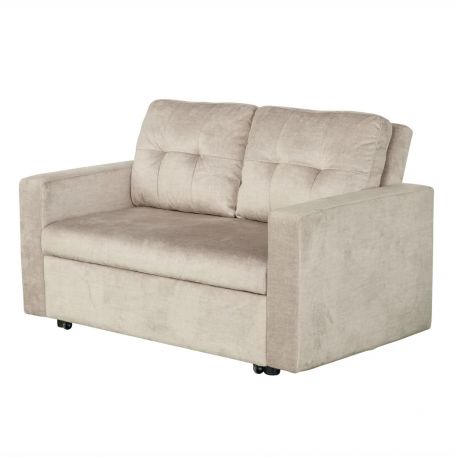Canapele - Canapea extensibila, catifea champagne beige, SMART 140cm