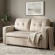 Canapele - Canapea extensibila, catifea champagne beige, SMART 140cm
