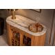 Comode - Bar din lemn de mango, marmura alba TRES CHIC 120cm