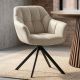 Seturi scaune, HoReCa - Set 2 scaune pivotante, Piele Naturala Bej PAPILLON