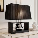 Veioza neagra cu tesatura organza GRACIA 35cm