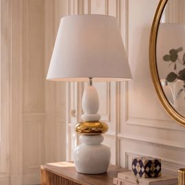 Lampa de masa decorativa STONES OF ZEN 70cm auriu alb