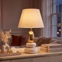 Lampa de masa decorativa STONES OF ZEN 45cm auriu alb