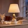 Lampa de masa decorativa STONES OF ZEN 45cm auriu alb