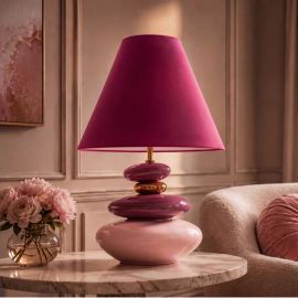 Lampa de masa decorativa STONES OF ECSTASY 60cm roz auriu