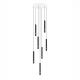 Pendule, Lustre suspendate - Lustra cu 7 Pendule tub subtire aluminiu negru si alabastru LED NOEMI