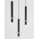 Pendule, Lustre suspendate - Lustra cu 7 Pendule tub subtire aluminiu negru si alabastru LED NOEMI