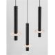 Pendule, Lustre suspendate - Lustra cu 7 Pendule tub subtire aluminiu negru si alabastru LED NOEMI