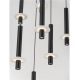 Pendule, Lustre suspendate - Lustra cu 12 Pendule tub subtire aluminiu negru si alabastru LED NOEMI