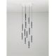Pendule, Lustre suspendate - Lustra cu 12 Pendule tub subtire aluminiu negru si alabastru LED NOEMI