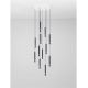 Pendule, Lustre suspendate - Lustra cu 12 Pendule tub subtire aluminiu negru si alabastru LED NOEMI