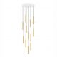 Pendule, Lustre suspendate - Lustra cu 12 Pendule tub subtire aluminiu auriu si alabastru LED NOEMI