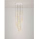 Pendule, Lustre suspendate - Lustra cu 12 Pendule tub subtire aluminiu auriu si alabastru LED NOEMI