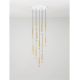 Pendule, Lustre suspendate - Lustra cu 12 Pendule tub subtire aluminiu auriu si alabastru LED NOEMI