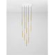Pendule, Lustre suspendate - Lustra cu 12 Pendule tub subtire aluminiu auriu si alabastru LED NOEMI