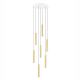 Pendule, Lustre suspendate - Lustra cu 7 Pendule tub subtire aluminiu auriu si alabastru LED NOEMI