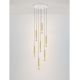 Pendule, Lustre suspendate - Lustra cu 7 Pendule tub subtire aluminiu auriu si alabastru LED NOEMI