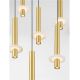 Pendule, Lustre suspendate - Lustra cu 7 Pendule tub subtire aluminiu auriu si alabastru LED NOEMI