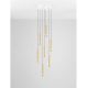 Pendule, Lustre suspendate - Lustra cu 7 Pendule tub subtire aluminiu auriu si alabastru LED NOEMI