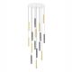 Pendule, Lustre suspendate - Lustra cu 16 Pendule tub subtire aluminiu auriu si negru LED NOEMI
