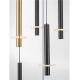 Pendule, Lustre suspendate - Lustra cu 16 Pendule tub subtire aluminiu auriu si negru LED NOEMI