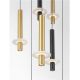 Pendule, Lustre suspendate - Lustra cu 16 Pendule tub subtire aluminiu auriu si negru LED NOEMI