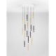 Pendule, Lustre suspendate - Lustra cu 16 Pendule tub subtire aluminiu auriu si negru LED NOEMI