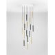 Pendule, Lustre suspendate - Lustra cu 16 Pendule tub subtire aluminiu auriu si negru LED NOEMI