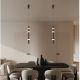 Pendule, Lustre suspendate - Pendul tub subtire aluminiu gri inchis si alabastru LED MARLOW