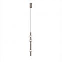 Pendul tub subtire aluminiu gri inchis si alabastru LED MARLOW