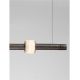 Pendule, Lustre suspendate - Lustra tub subtire aluminiu gri inchis si alabastru LED MARLOW