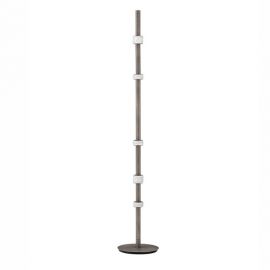 Lampadare - Lampadar tub subtire aluminiu gri inchis si alabastru LED MARLOW