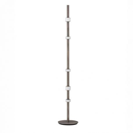 Lampadare - Lampadar tub subtire aluminiu gri inchis si alabastru LED MARLOW