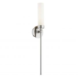 Aplice, corpuri de iluminat pentru pereti - Aplica de perete stil elegant PRESTON nickel/sticla opal