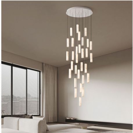 Corpuri de iluminat Lustre pentru casa scarii - Lustra casa scarii cu Pendule din alabastru DILETTO