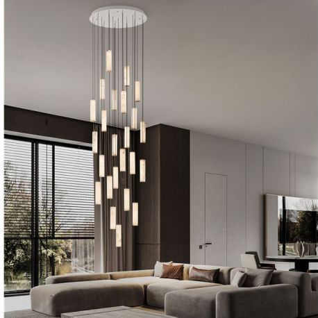 Corpuri de iluminat Lustre pentru casa scarii - Lustra casa scarii cu Pendule din alabastru DILETTO