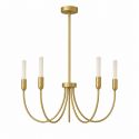 Candelabru cu 5 brate AUGUSTINE alama/alb