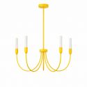 Candelabru cu 5 brate AUGUSTINE galben/alb