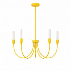 Candelabre, Lustre - Candelabru cu 5 brate AUGUSTINE galben/alb