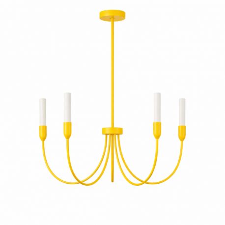 Candelabre, Lustre - Candelabru cu 5 brate AUGUSTINE galben/alb