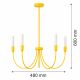 Candelabre, Lustre - Candelabru cu 5 brate AUGUSTINE galben/alb